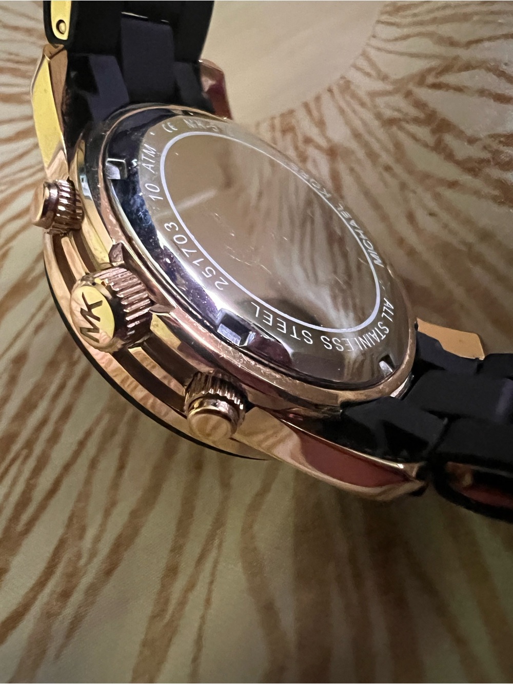 Michael Kors Black and Gold Chronograph Watch - Picture 3 of 4